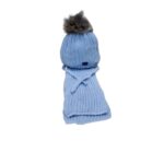 Set Bleu Caciula Cu Fular Bebelus
