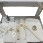 Set Trusou Botez Cu Lumanare Crem