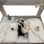 Set Trusou Botez Cu Lumanare Bleumarin