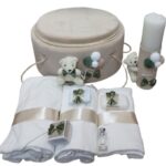 Set Trusou  Botez Crem Cu Lumanare