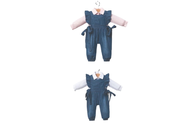 7674-salopeta-denim-cu-volane.jpg Salopeta Denim Cu Volane - imagine 1