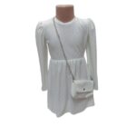 Rochie Alba Catifea