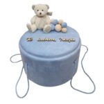 Cufar Bleu Din Catifea Botez